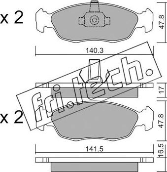 Fri.Tech. 159.1 - Тормозные колодки, дисковые, комплект www.autospares.lv