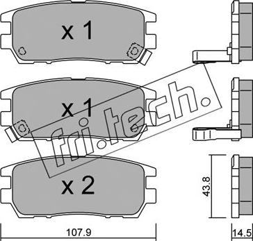 Fri.Tech. 154.0 - Тормозные колодки, дисковые, комплект www.autospares.lv