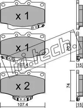 Fri.Tech. 155.0 - Bremžu uzliku kompl., Disku bremzes www.autospares.lv