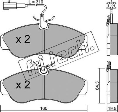 Fri.Tech. 158.1 - Brake Pad Set, disc brake www.autospares.lv