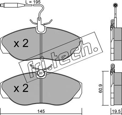 Fri.Tech. 157.0 - Bremžu uzliku kompl., Disku bremzes www.autospares.lv