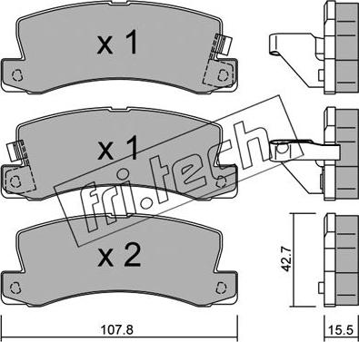 Fri.Tech. 164.0 - Brake Pad Set, disc brake www.autospares.lv