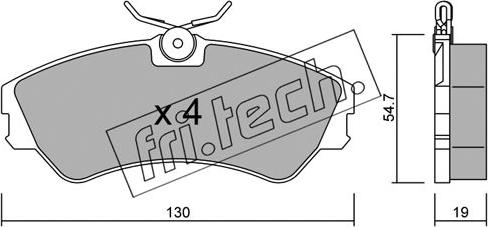 Fri.Tech. 165.0 - Тормозные колодки, дисковые, комплект www.autospares.lv