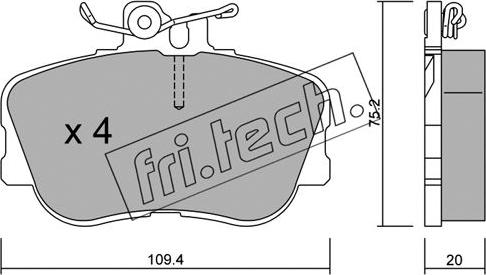 Fri.Tech. 161.0 - Bremžu uzliku kompl., Disku bremzes www.autospares.lv