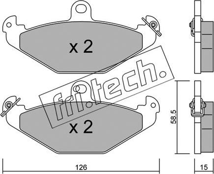 Fri.Tech. 168.0 - Bremžu uzliku kompl., Disku bremzes autospares.lv