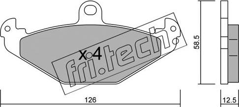 Fri.Tech. 168.1 - Bremžu uzliku kompl., Disku bremzes www.autospares.lv