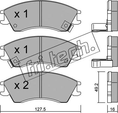 Fri.Tech. 163.0 - Bremžu uzliku kompl., Disku bremzes www.autospares.lv