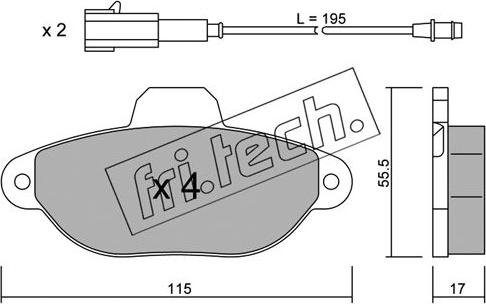 Fri.Tech. 162.3 - Тормозные колодки, дисковые, комплект www.autospares.lv