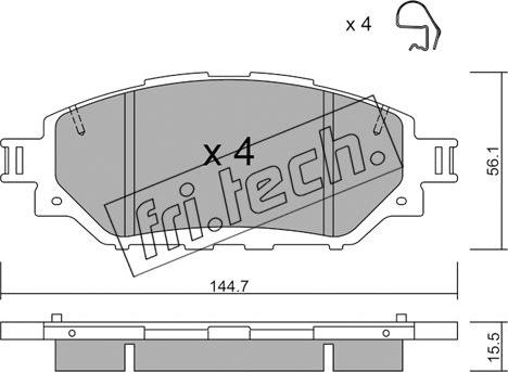 Fri.Tech. 1090.0 - Bremžu uzliku kompl., Disku bremzes www.autospares.lv