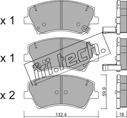 Fri.Tech. 1092.0 - Bremžu uzliku kompl., Disku bremzes autospares.lv