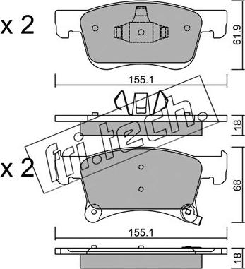 Fri.Tech. 1059.0 - Bremžu uzliku kompl., Disku bremzes www.autospares.lv