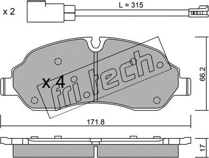 Fri.Tech. 1056.0 - Bremžu uzliku kompl., Disku bremzes autospares.lv