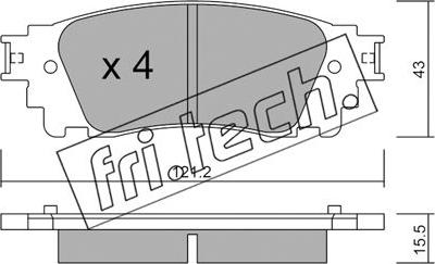 Fri.Tech. 1065.0 - Bremžu uzliku kompl., Disku bremzes www.autospares.lv