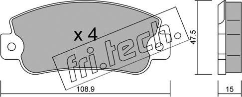 Fri.Tech. 106.0 - Тормозные колодки, дисковые, комплект www.autospares.lv