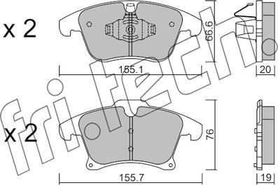 Fri.Tech. 1063.1 - Bremžu uzliku kompl., Disku bremzes www.autospares.lv