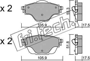 Fri.Tech. 1004.0 - Bremžu uzliku kompl., Disku bremzes www.autospares.lv