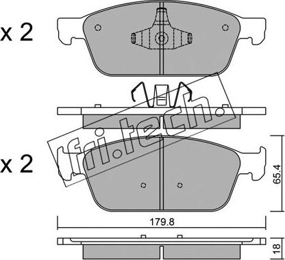 Fri.Tech. 1005.0 - Тормозные колодки, дисковые, комплект www.autospares.lv