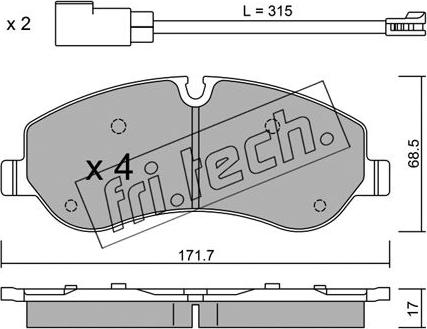 Fri.Tech. 1006.0 - Bremžu uzliku kompl., Disku bremzes autospares.lv