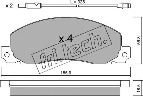 Fri.Tech. 100.0 - Bremžu uzliku kompl., Disku bremzes autospares.lv