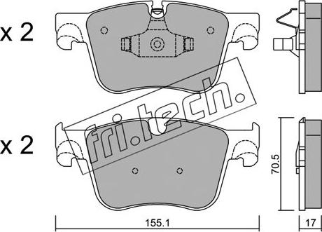 Fri.Tech. 1001.0 - Bremžu uzliku kompl., Disku bremzes autospares.lv