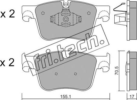 Fri.Tech. 1001.1 - Bremžu uzliku kompl., Disku bremzes autospares.lv