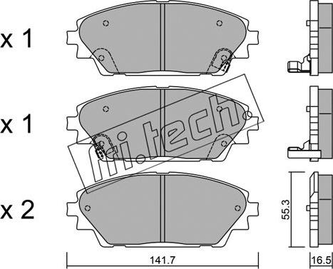 Fri.Tech. 1008.0 - Bremžu uzliku kompl., Disku bremzes autospares.lv