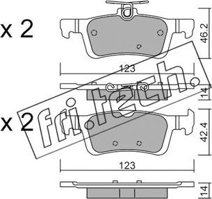 Fri.Tech. 1002.1 - Bremžu uzliku kompl., Disku bremzes www.autospares.lv