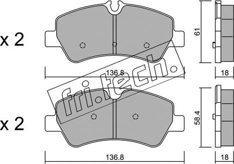 Fri.Tech. 1007.0 - Bremžu uzliku kompl., Disku bremzes autospares.lv