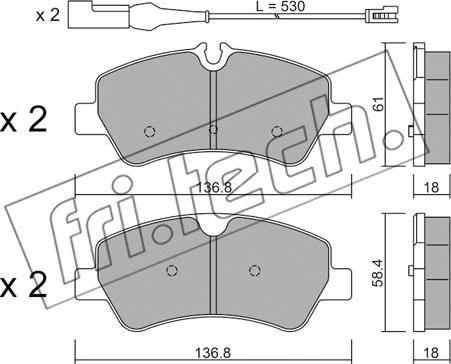 Fri.Tech. 1007.1 - Bremžu uzliku kompl., Disku bremzes www.autospares.lv