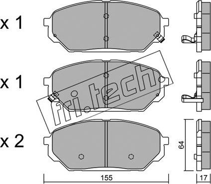 Fri.Tech. 1015.0 - Bremžu uzliku kompl., Disku bremzes www.autospares.lv