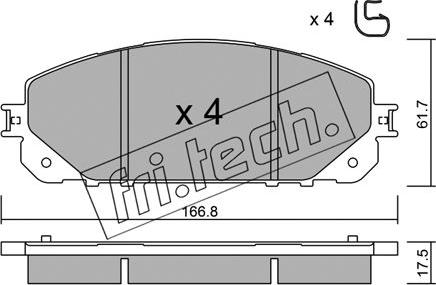 Fri.Tech. 1016.0 - Bremžu uzliku kompl., Disku bremzes autospares.lv