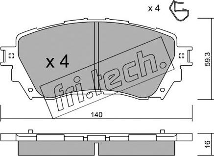 Fri.Tech. 1010.0 - Bremžu uzliku kompl., Disku bremzes www.autospares.lv