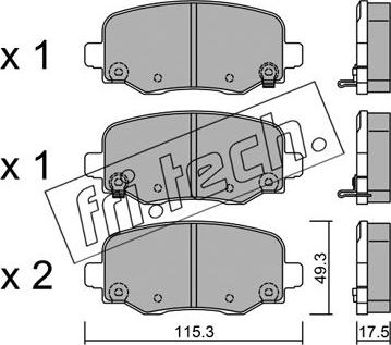 Fri.Tech. 1018.1 - Bremžu uzliku kompl., Disku bremzes www.autospares.lv