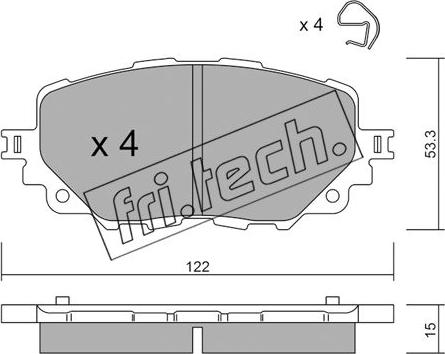 Fri.Tech. 1086.0 - Bremžu uzliku kompl., Disku bremzes www.autospares.lv