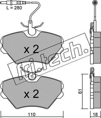 Fri.Tech. 108.0 - Bremžu uzliku kompl., Disku bremzes www.autospares.lv