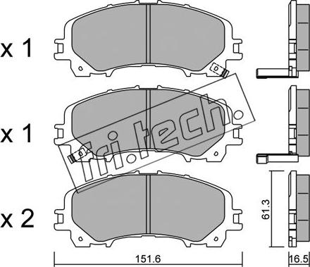 Fri.Tech. 1082.0 - Bremžu uzliku kompl., Disku bremzes www.autospares.lv