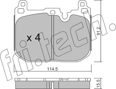 Fri.Tech. 1039.4 - Bremžu uzliku kompl., Disku bremzes www.autospares.lv