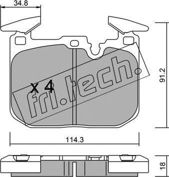 Fri.Tech. 1039.1 - Bremžu uzliku kompl., Disku bremzes www.autospares.lv