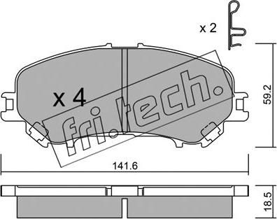 Fri.Tech. 1034.0 - Bremžu uzliku kompl., Disku bremzes www.autospares.lv