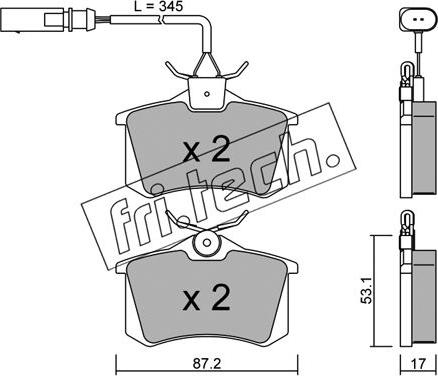 Fri.Tech. 102.6 - Brake Pad Set, disc brake www.autospares.lv