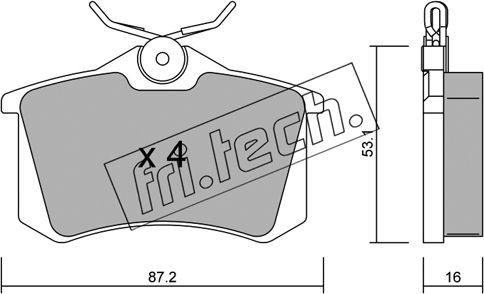 Fri.Tech. 102.2 - Тормозные колодки, дисковые, комплект www.autospares.lv