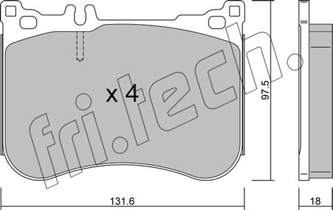 Fri.Tech. 1197.0 - Bremžu uzliku kompl., Disku bremzes www.autospares.lv