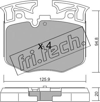 Fri.Tech. 1146.0 - Bremžu uzliku kompl., Disku bremzes www.autospares.lv