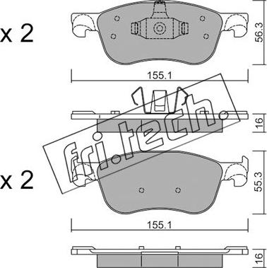 Fri.Tech. 1142.0 - Bremžu uzliku kompl., Disku bremzes www.autospares.lv