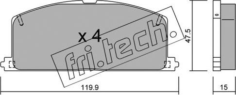 Fri.Tech. 110.0 - Brake Pad Set, disc brake www.autospares.lv