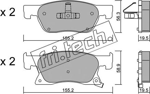 Fri.Tech. 1114.0 - Bremžu uzliku kompl., Disku bremzes www.autospares.lv