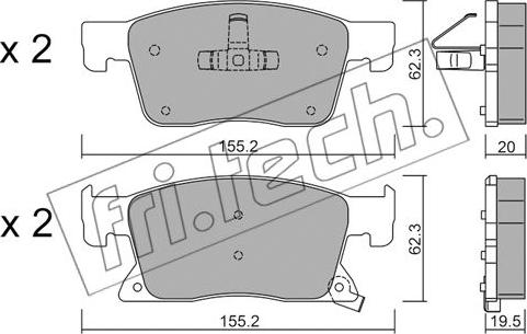 Fri.Tech. 1115.0 - Bremžu uzliku kompl., Disku bremzes www.autospares.lv