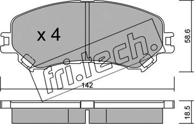 Fri.Tech. 1111.0 - Bremžu uzliku kompl., Disku bremzes www.autospares.lv