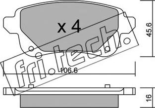 Fri.Tech. 1112.0 - Bremžu uzliku kompl., Disku bremzes autospares.lv