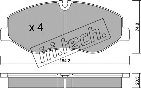 Fri.Tech. 1139.0 - Bremžu uzliku kompl., Disku bremzes autospares.lv